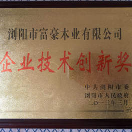 富豪木業(yè)企業(yè)技術(shù)創(chuàng)新獎(jiǎng)